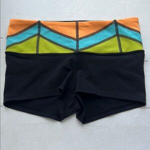 Lululemon Athletica Black and Orange Athletic Shorts